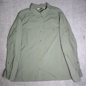 Campmor Shirt Men’s Large Nylon Stretch Button Up Breathable Long Sleeve